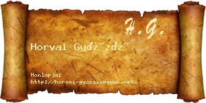 Horvai Győző névjegykártya